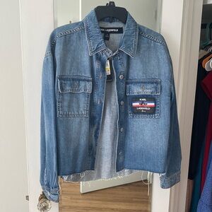 NWT KARL LAGERFELD DENIM JEAN JACKET